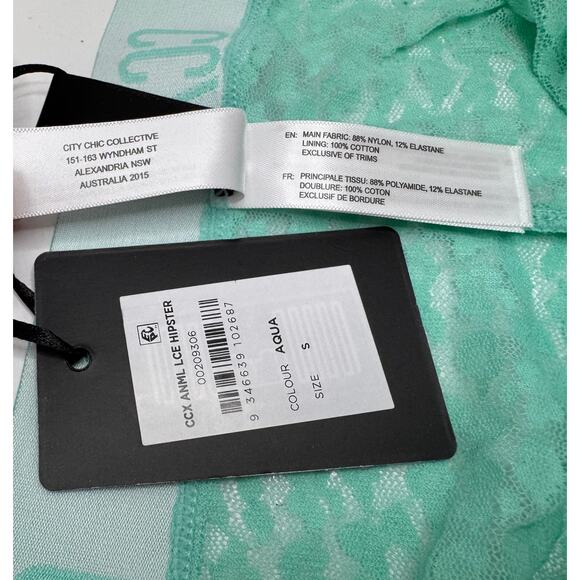 City Chic / CCX Aqua Lace Hipster - Aqua Lace Hipster Panty / Underwear SIZE 16 - Picture 4 of 7